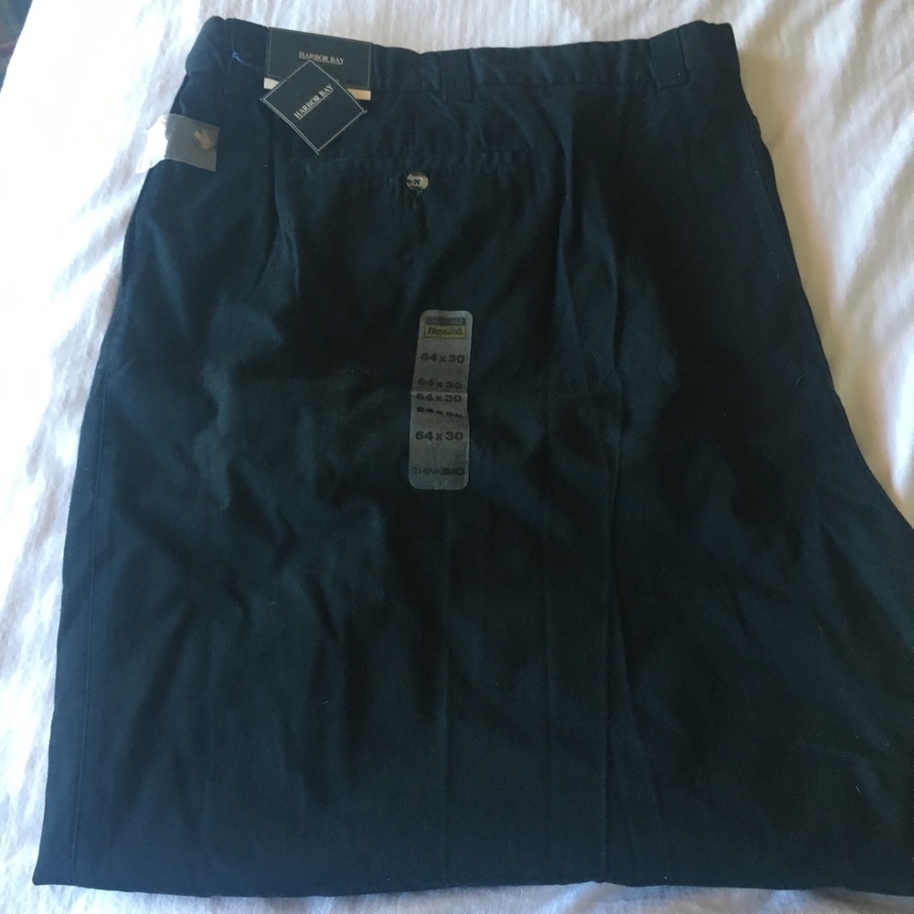 Harbor Bay Big Man NWT Pleated Blue Pants 64 X 30